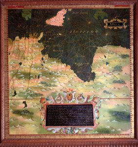 Afrique du Nord: Stefano Bonsignori (? -1589) İtalyan kozmograf ve ressam tarafından yapılan Cyrenaic ve Marmarique Bölgesi Haritası. 1581 civarında. Floransa, Palazzo Vecchio, Sala del Mappamondo