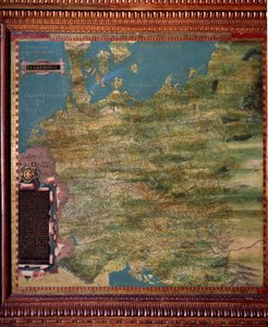 Stefano Bonsignori (? -1589) İtalyan kozmograf ve ressam tarafından yapılan Almanya Kartı. 1581 civarında. Floransa, Palazzo Vecchio, Sala del Mappamondo