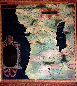 Batı Afrika (Kongo ve Angola) Haritası Stefano Bonsignori (? -1589) İtalyan kozmograf ve ressam tarafından yapılmıştır. 1581 civarında. Floransa, Palazzo Vecchio, Sala del Mappamondo