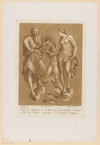 Satürn, Venüs Aşık Plafondschilderingen van de Loggia di Galatea de Villa Farnesina te Roma