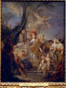 Muses çemberinde Minerva olarak İmparatoriçe Catherine II (1729-1796). Stefano Torelli