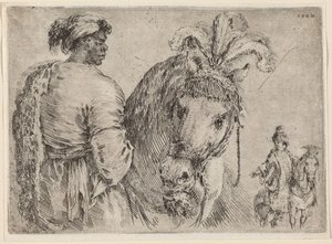 Atı Besleyen Siyah Bir Adam, muhtemelen 1662. by Stefano della Bella