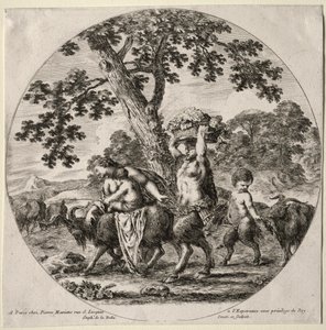 Seyahat Eden Bir Satyr Ailesi by Stefano della Bella