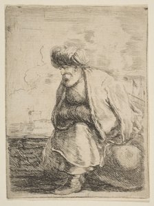 Taş Üzerinde Oturan Yaşlı Bir Türk, M.Ö. 1662. by Stefano della Bella