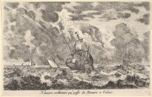 Dover ve Calais arasında seyahat eden sıradan bir gemi by Stefano della Bella