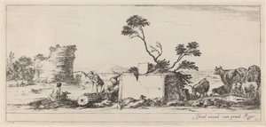 Sanatçı Eskiziyle Campagna Sahnesi, 1647