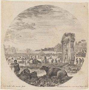 Campo Vaccino, 1646. by Stefano della Bella