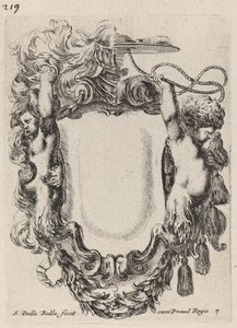 Bebek Satyrs ile Kartuş, 1647. by Stefano della Bella