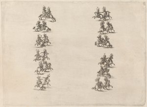 İki Kolonda Dövüşen Cavaliers, 1652. by Stefano della Bella