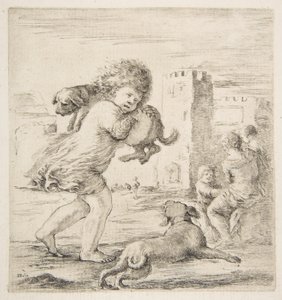 Omzunda Köpek Yavrusu Taşıyan Çocuk, yakl. 1662. by Stefano della Bella