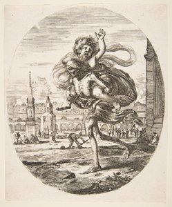 Bir çocuğu taşıyan ölüm, Beş ölümden Les cinq Morts, ca. 1648. by Stefano della Bella
