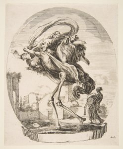 Bir kadını alıp götüren ölüm, Beş ölümden Les cinq Morts, yaklaşık. 1648. by Stefano della Bella