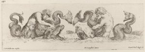 Yunuslar ve Tritonlar by Stefano della Bella