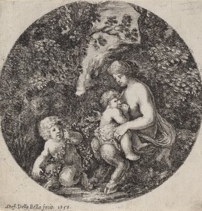 Ağaçlık Bir Peyzajda Bir Çocuğu Emziren Kadın Satyr, 1656.