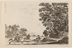 Geyik Avı ile Orman, 1642. by Stefano della Bella