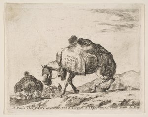 Çeşitli Hayvanlar için Ön Kapak: Pack Horse, ca. 1641. by Stefano della Bella