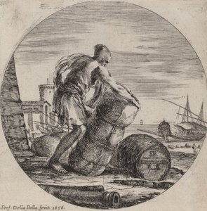 Geminin Yükünü Çeken Kadırga Kölesi, 1656. by Stefano della Bella