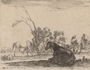 Çayırda Atlar, 1642. by Stefano della Bella