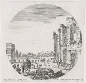 Kolezyum ve Konstantin Kemeri ile manzara Roma'daki manzaralar ve harabeler (dizi başlığı) Paysages et kalıntılar de Rome (dizi başlığı) by Stefano della Bella