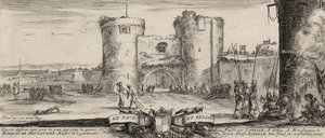 Kale girişi (kağıt üzerine gravür) by Stefano della Bella