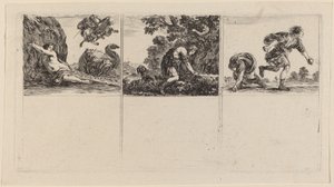 Perseus ve Andromeda; Cephalus ve Procris; Hippomene ve Atalantus by Stefano della Bella