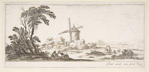 Levha 10: ön planda bir aile, orta planda çeşitli figürler ve atlar, bir..., yakl. 1641. by Stefano della Bella