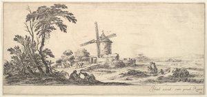 Levha 10: ön planda bir aile, orta planda çeşitli figürler ve atlar, bir..., yakl. 1641. by Stefano della Bella