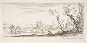 Plaka 2: ortada ayakkabılarını çıkaran bir köylü kadın, başka bir köylü kadın ve iki c..., yakl. 1641. by Stefano della Bella