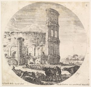 Levha 8: Kolezyum, iki sürü fo..., yak. 1643-48. by Stefano della Bella