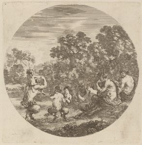 Satirler ve Faun by Stefano della Bella