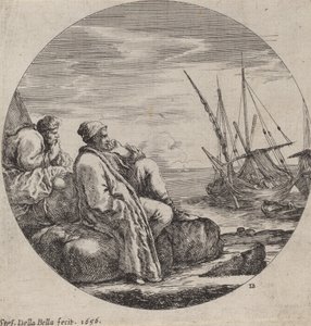 İki Türk Tüccarlı Liman, 1656. by Stefano della Bella