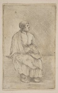Oturmuş Din Adamı, ca. 1662. by Stefano della Bella
