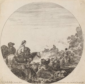 Kadın ve Deve ile Çoban ve Sürü, 1646. by Stefano della Bella