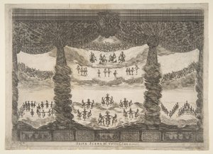 Altıncı sahne, gökler, Tanrıların evliliğinden Le nozze degli Dei, 1637. by Stefano della Bella