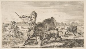 Koyda geyik, Hayvan avlarından Farklı hayvanlar için avlar, ca. 1654. by Stefano della Bella
