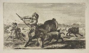 Koyda geyik, Hayvan avlarından Farklı hayvanlar için avlar, ca. 1654. by Stefano della Bella