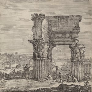 Concord Tapınağı ve Roma Forumu, 1656. by Stefano della Bella