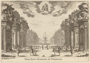 Üçüncü Sahne Bahçesi Venüs, 1637. by Stefano della Bella
