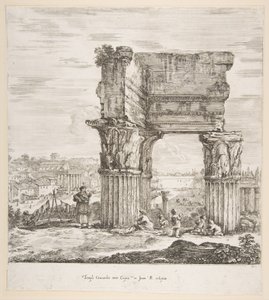 Vespasian Tapınağı ve Roma Forumu, Altı büyük görünümden, dört Roma ve iki ..., 1656.