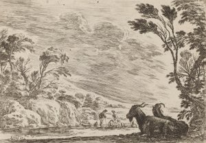 Yatan İki Keçi, 1642. by Stefano della Bella