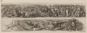 Zincirlenmiş Leoparlar ve Kartallar ile İki Süs Bandı, muhtemelen 1648. by Stefano della Bella