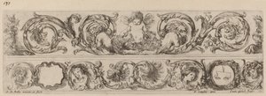 Cupid ve Four Seasons Heads ile İki Süs Grubu by Stefano della Bella