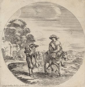 Bir Manzarada Seyahat Eden İki Köylü, 1656. by Stefano della Bella