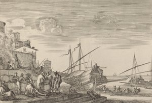 Limana Karşı Birkaç Evin Görünümü, muhtemelen c. 16541655. by Stefano della Bella