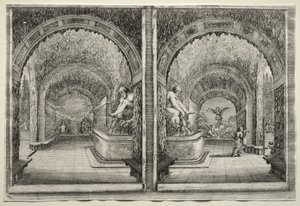 Villa Pratolino'nun Manzaraları: Grotto'nun İki Manzarası by Stefano della Bella
