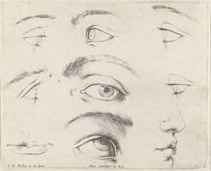 Yedi göz, iki ağız ve bir burun Çizimin temelleri (seri başlığı) I principii del disegno (dizi adı) by Stefano della Bella