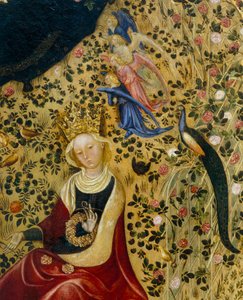 Melekler ve bir tavus kuşu ile çevrili İskenderiyeli Aziz Catherine, Madonna del Roseto