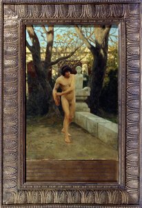 Discobolus, 19. yüzyıl sonu (panelde yağlı boya)