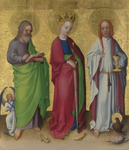 Aziz Matta, İskenderiyeli Catherine ve Evangelist John. 1450 civarında