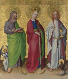 Aziz Matta, İskenderiyeli Catherine ve Evangelist John, c. 1450